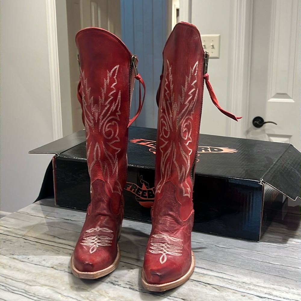 Red Leather Cowboy Boots
